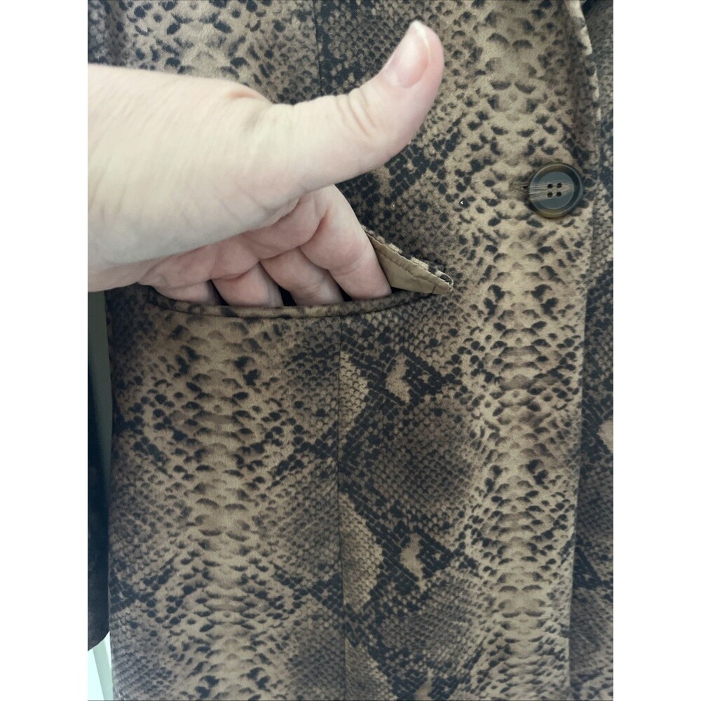 Paparazzi by Biz SnakeSkin Pattern Jacket Blazer Coat Medium (Tan/Brown) - Picture 9 of 10